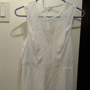 BCBGeneration White Satin & Lace Dress